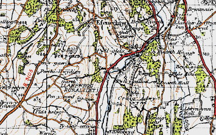 Old map of Pwll-glâs in 1947