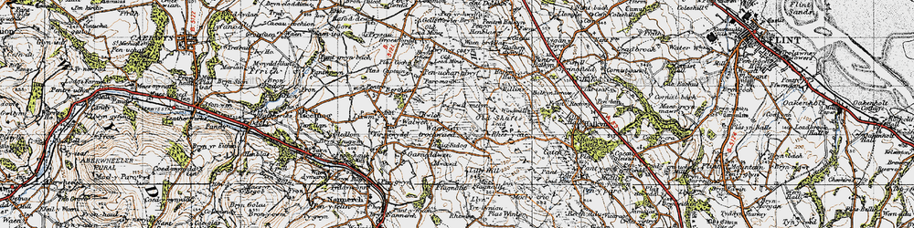 Old map of Pwll-melyn in 1947