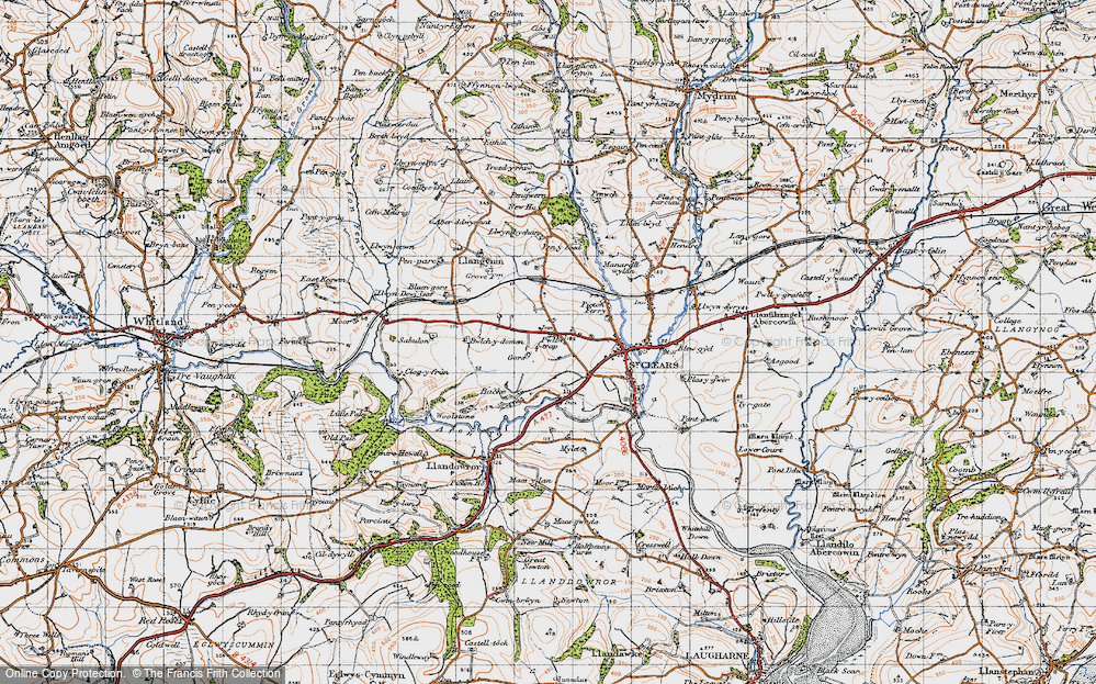 Old Map of Historic Map covering Zabulon in 1946