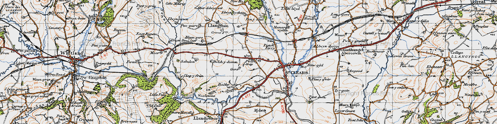 Old map of Zabulon in 1946