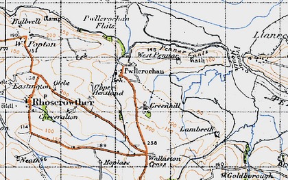 Old map of Pwllcrochan in 1946