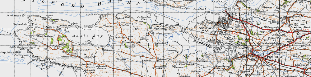Old map of Pwllcrochan in 1946
