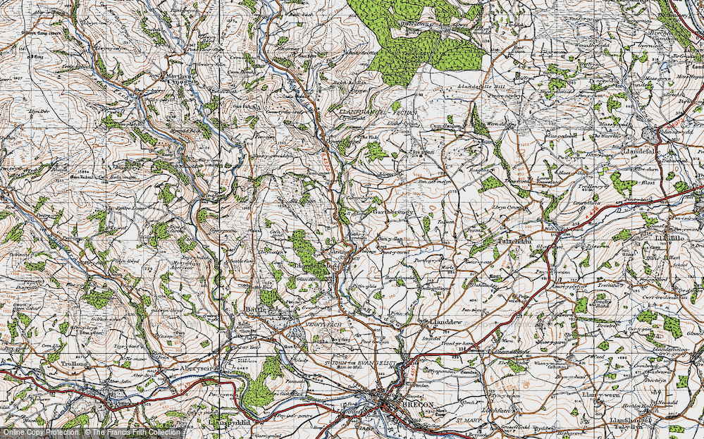 Old Map of Pwllgloyw, 1947 in 1947