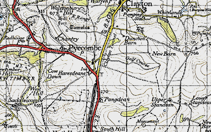 Old map of Pyecombe in 1940