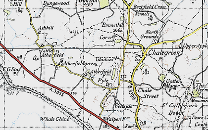 Old map of Pyle in 1945