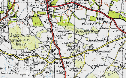 Old map of Pylehill in 1945