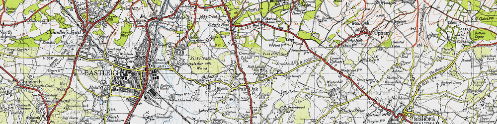 Old map of Pylehill in 1945