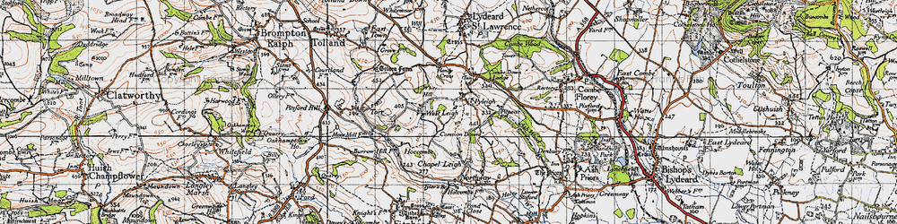 Old map of Pyleigh in 1946