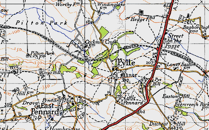 Old map of Pylle in 1946