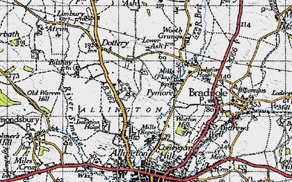 Old map of Pymore in 1945