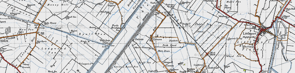Old map of Pymore in 1946
