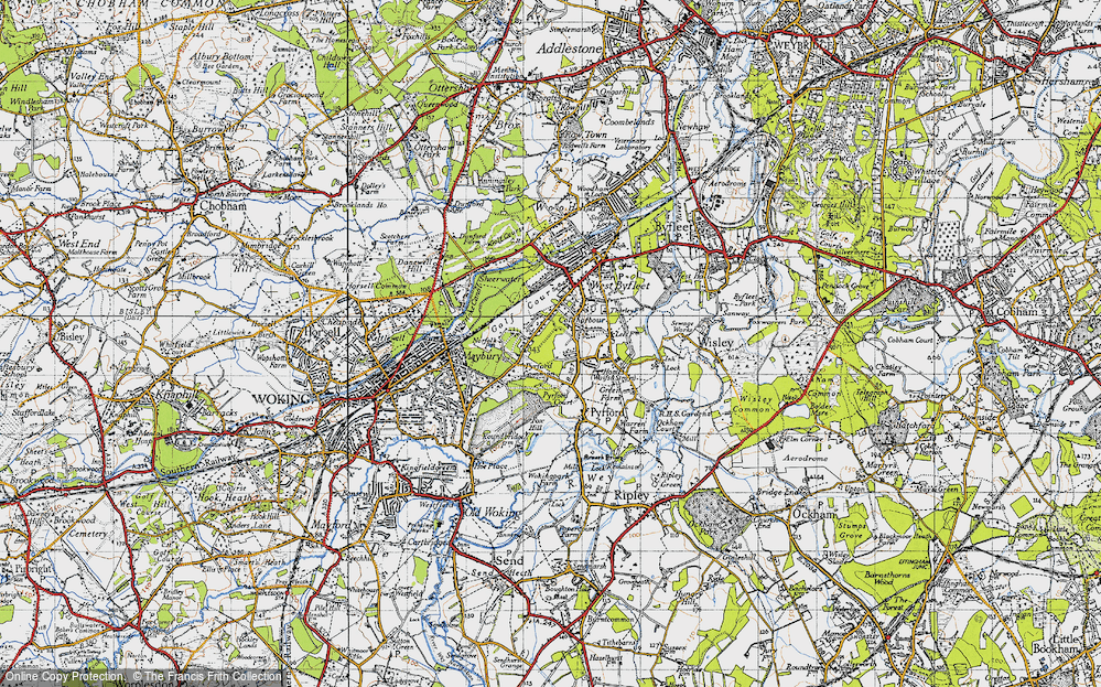 Old Map of Pyrford, 1940 in 1940