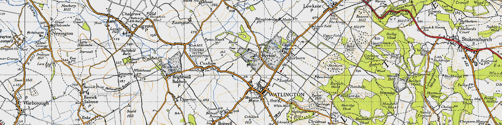 Old map of Pyrton in 1947