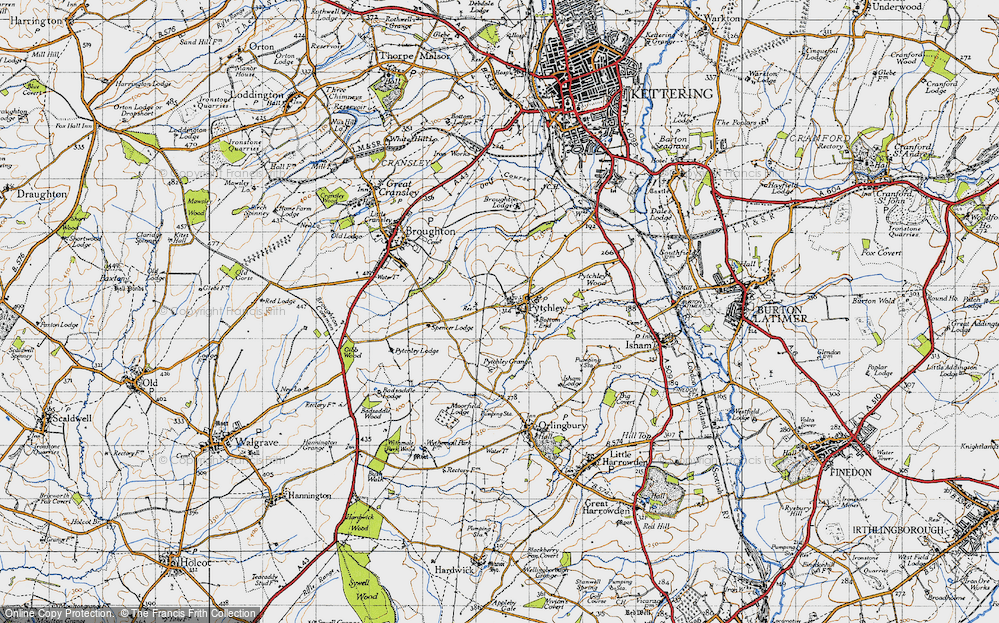 Old Map of Pytchley, 1946 in 1946