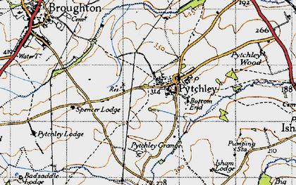 Old map of Pytchley in 1946