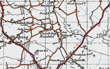 Old map of Quadring Eaudike in 1946
