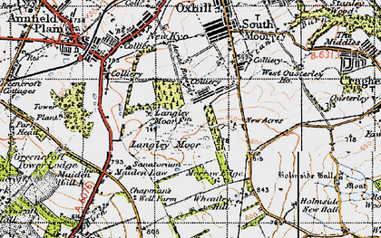 Old map of Quaking Houses in 1947