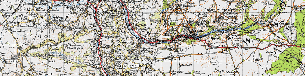 Old map of Quarhouse in 1946