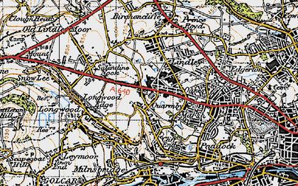 Old map of Quarmby in 1947