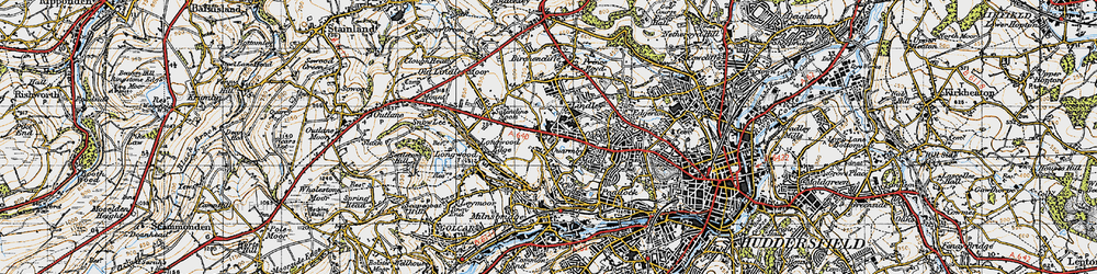 Old map of Quarmby in 1947