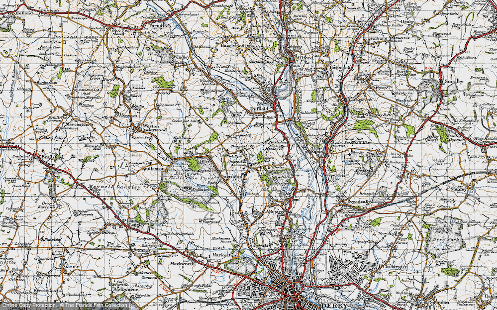 Old Map of Quarndon Common, 1946 in 1946