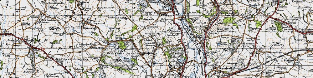 Old map of Quarndon Common in 1946