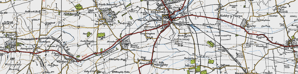 Old map of Quarrington in 1946