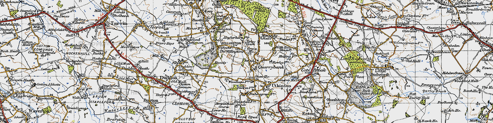 Old map of Tirley Garth in 1947