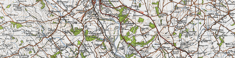 Old map of Quatford in 1946