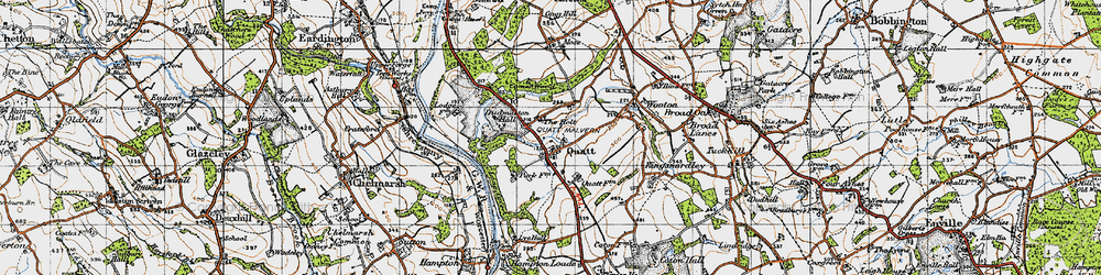 Old map of Quatt in 1946