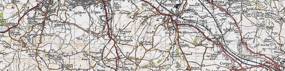 Old map of Queen Charlton in 1946