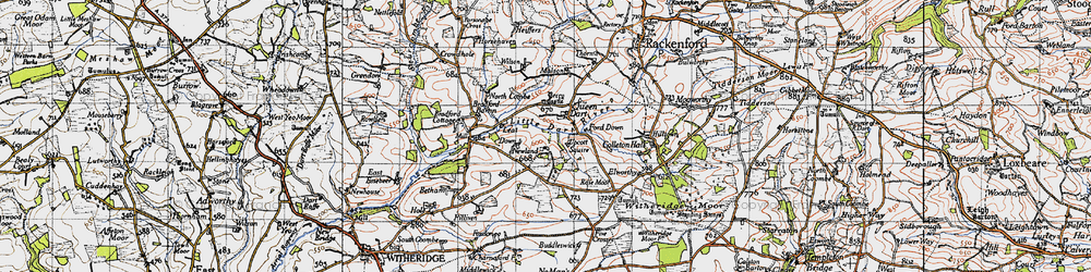 Old map of Bradford Barton in 1946