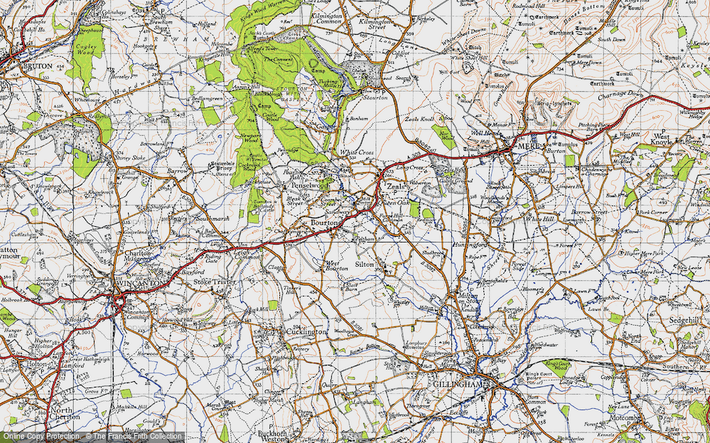 Old Map of Queen Oak, 1945 in 1945