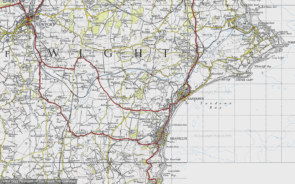 Old Map of Queen's Bower, 1945 in 1945