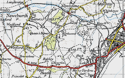Old map of Queen's Bower in 1945
