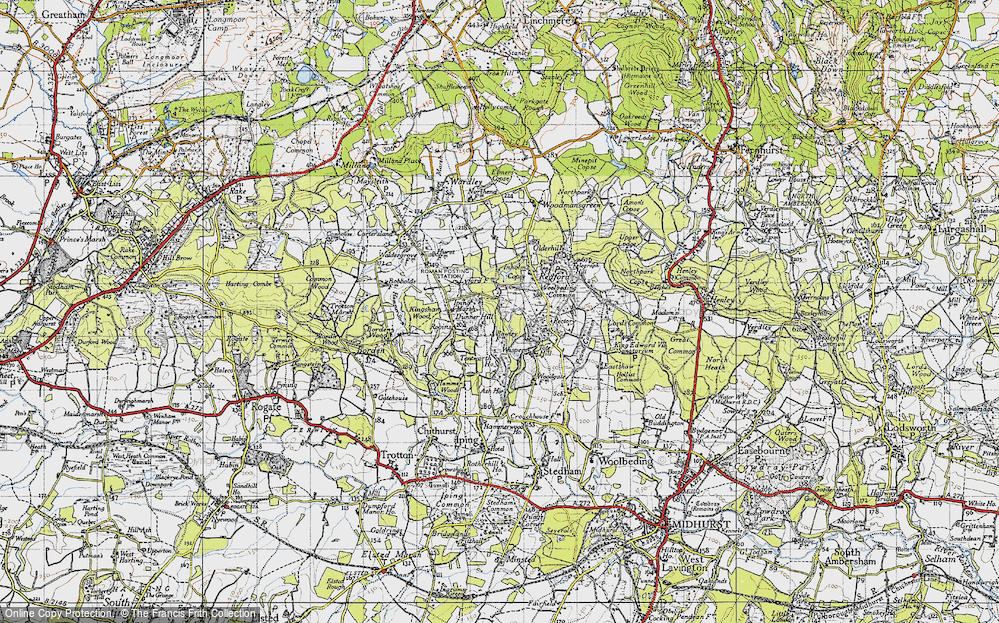 Old Map of Queen's Corner, 1945 in 1945