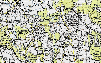 Old map of Queen's Corner in 1945