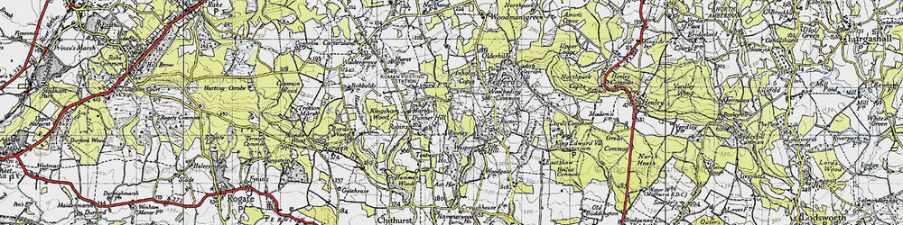 Old map of Queen's Corner in 1945