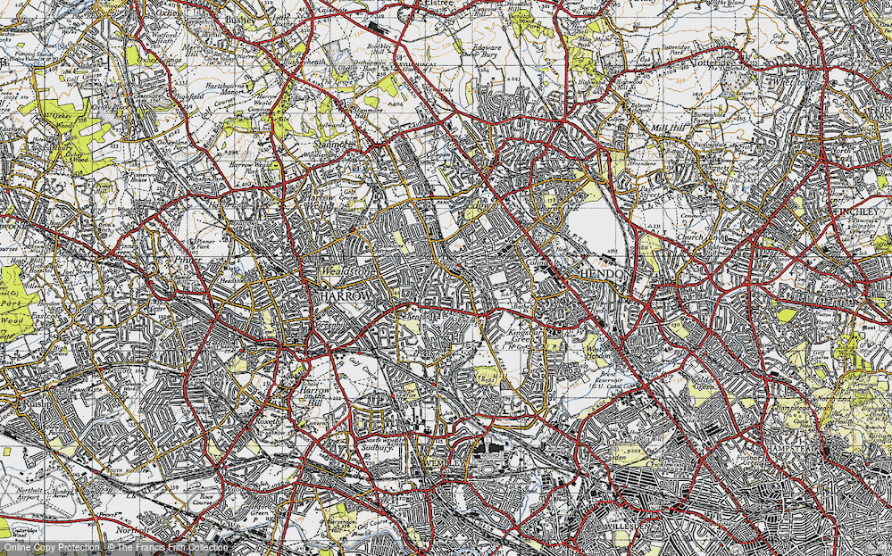 Old Map of Queensbury, 1945 in 1945