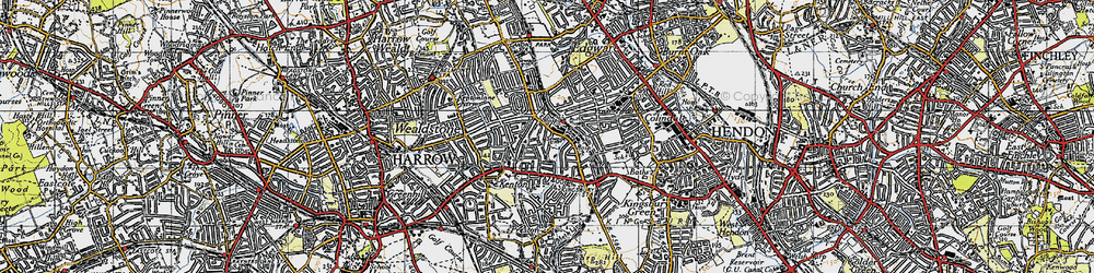 Old map of Queensbury in 1945