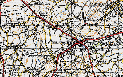 Old map of Queensbury in 1947