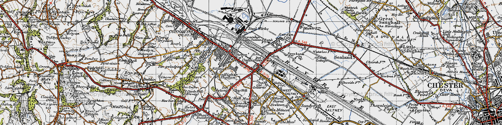 Old map of Queensferry in 1947
