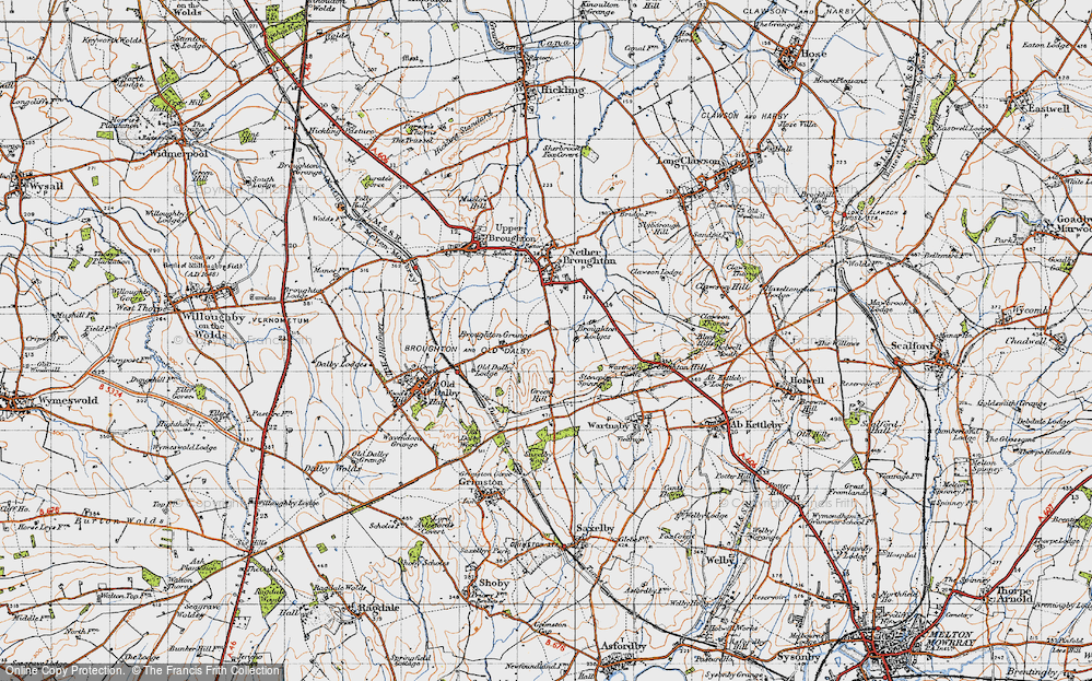 Old Map of Queensway Old Dalby, 1946 in 1946