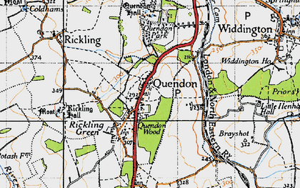 Old map of Quendon in 1946