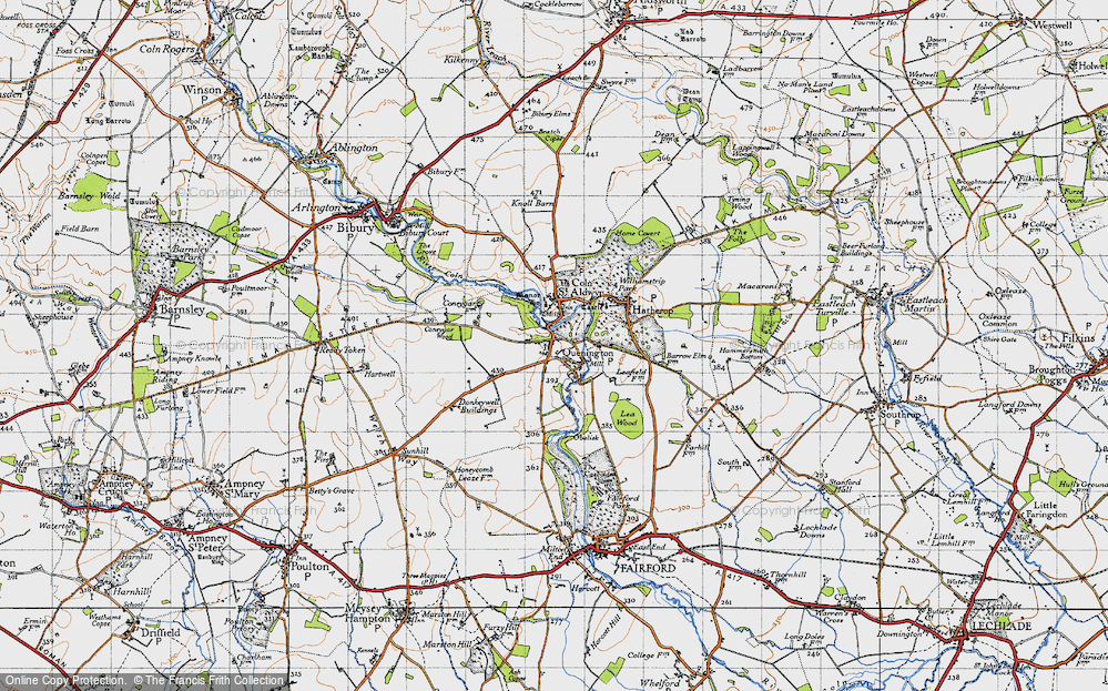 Historic Ordnance Survey Map of Quenington, 1947