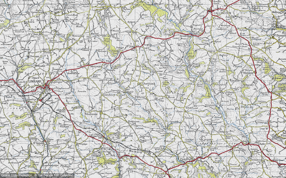 Old Map of Quethiock, 1946 in 1946
