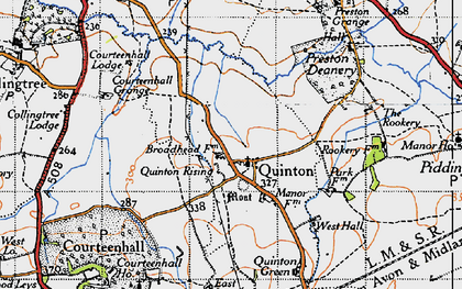 Old map of Quinton in 1946