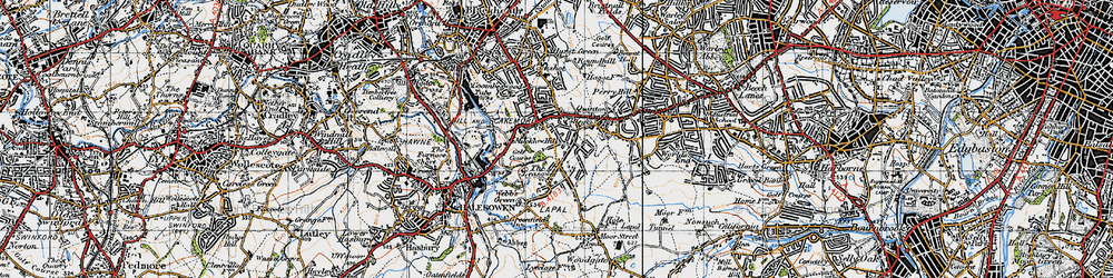 Old map of Quinton in 1947