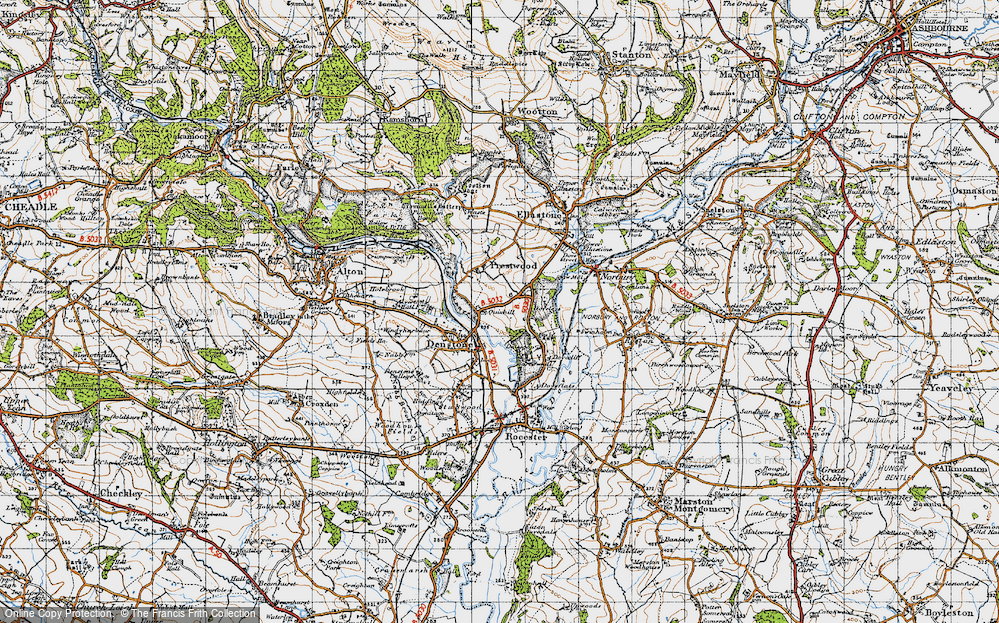 Old Map of Historic Map covering Barrowhill in 1946