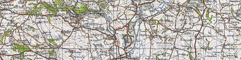 Old map of Quixhill in 1946